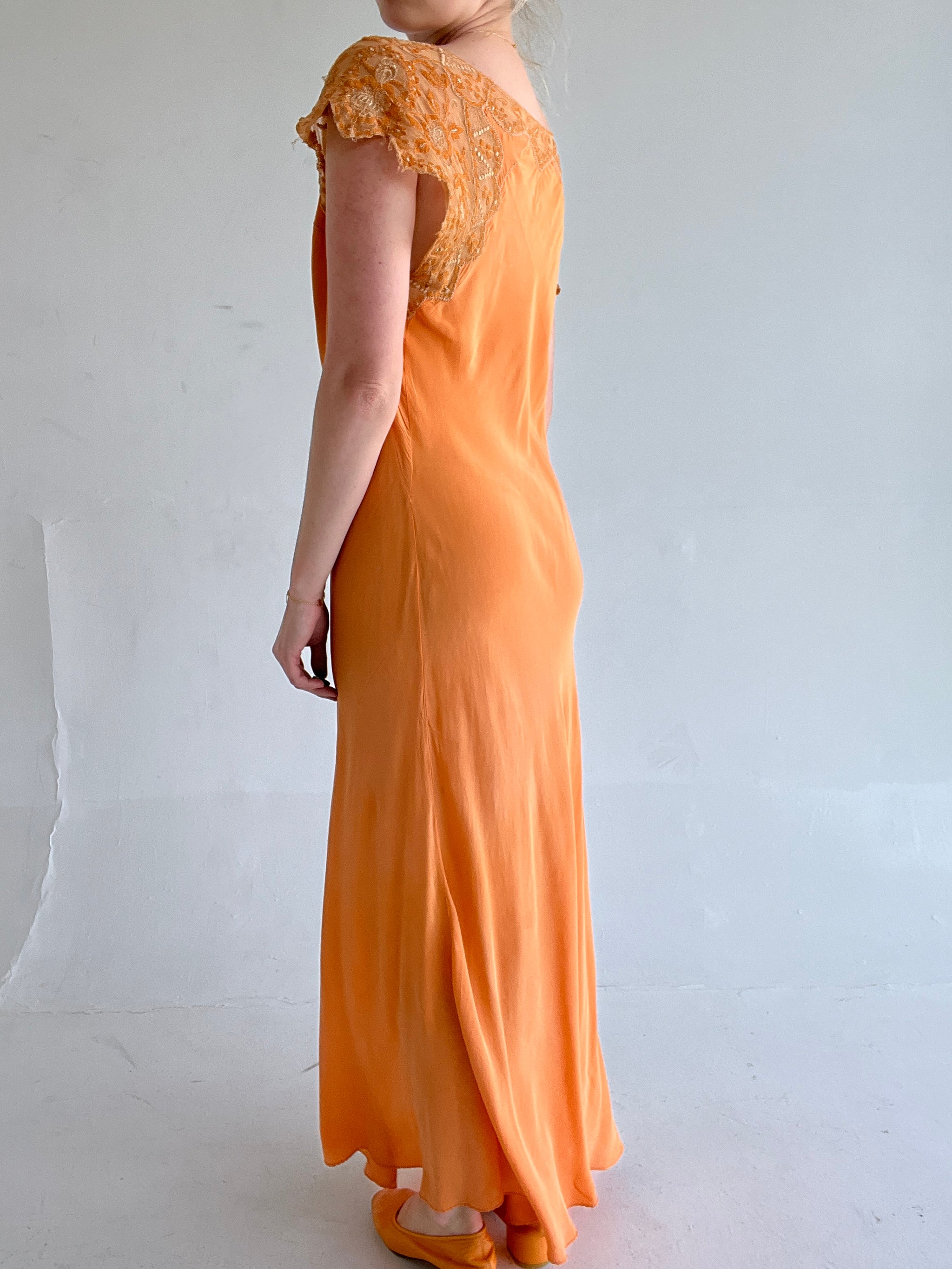 Hand Dyed Burnt Orange Silk Dress – Eveliina Vintage
