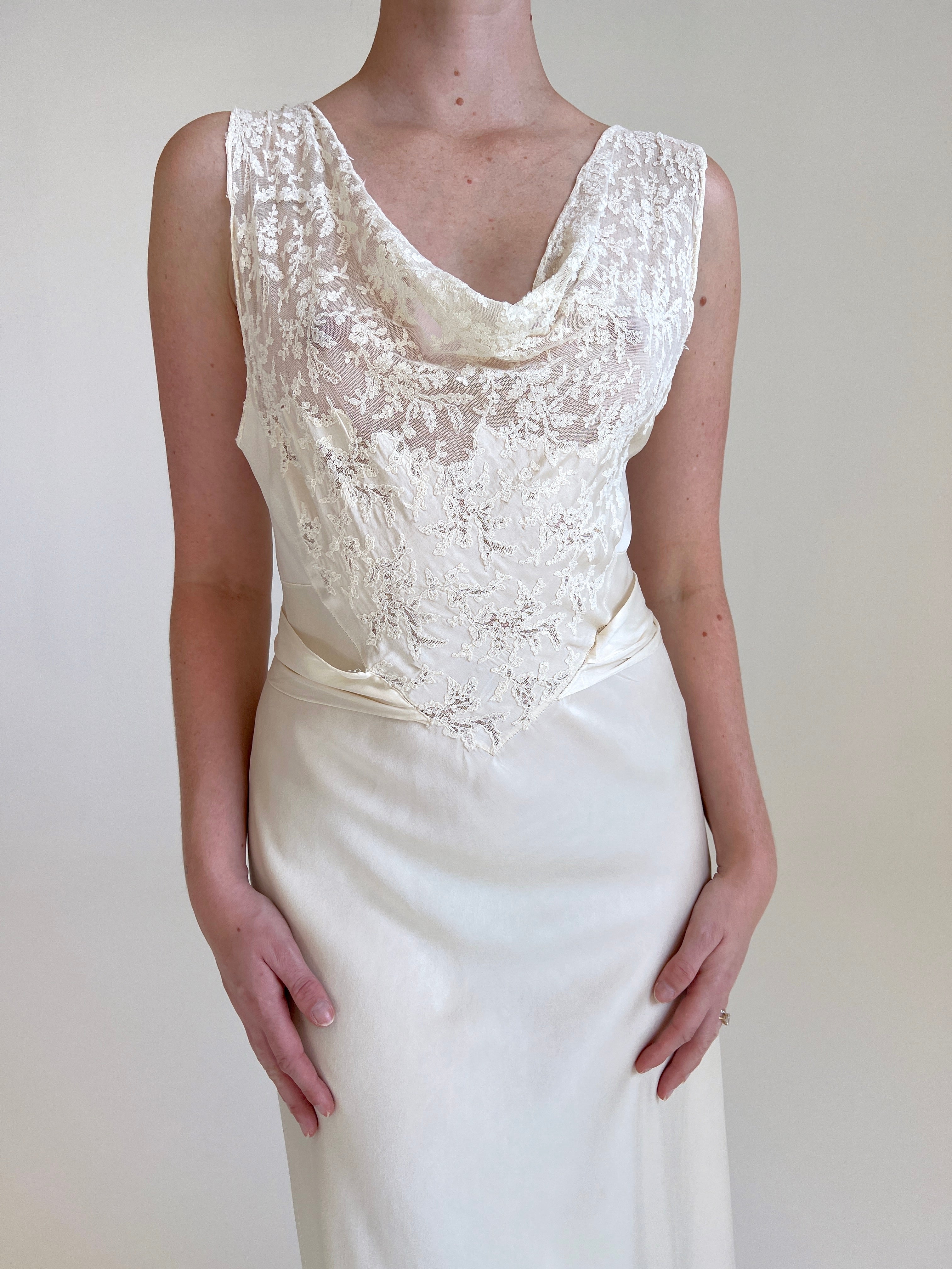 Off White Silk Cowl Neck Dress Eveliina Vintage Off White Silk Cowl Neck Dress Eveliina Vintage