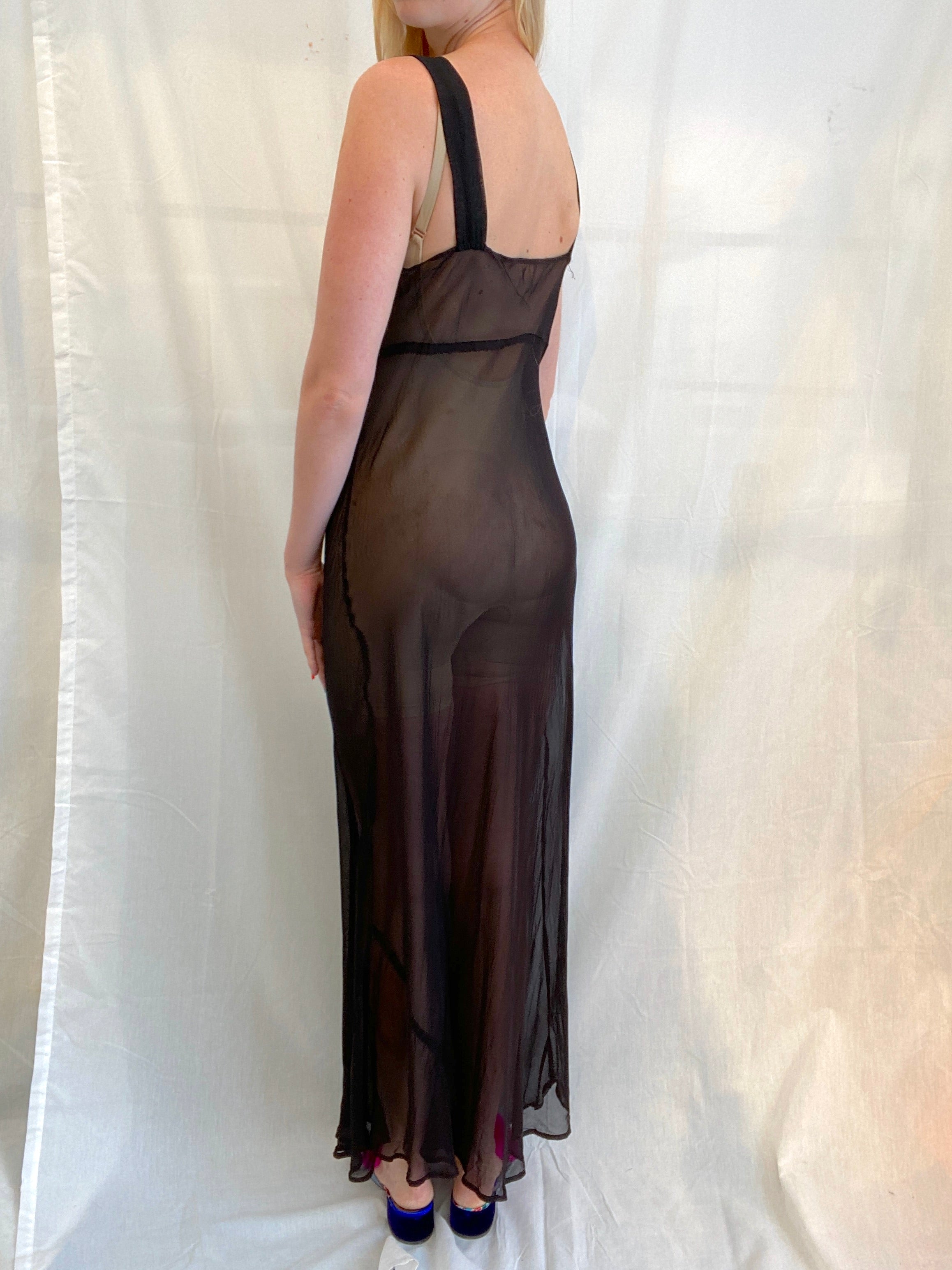 1930's Black Slip with Pink Bow