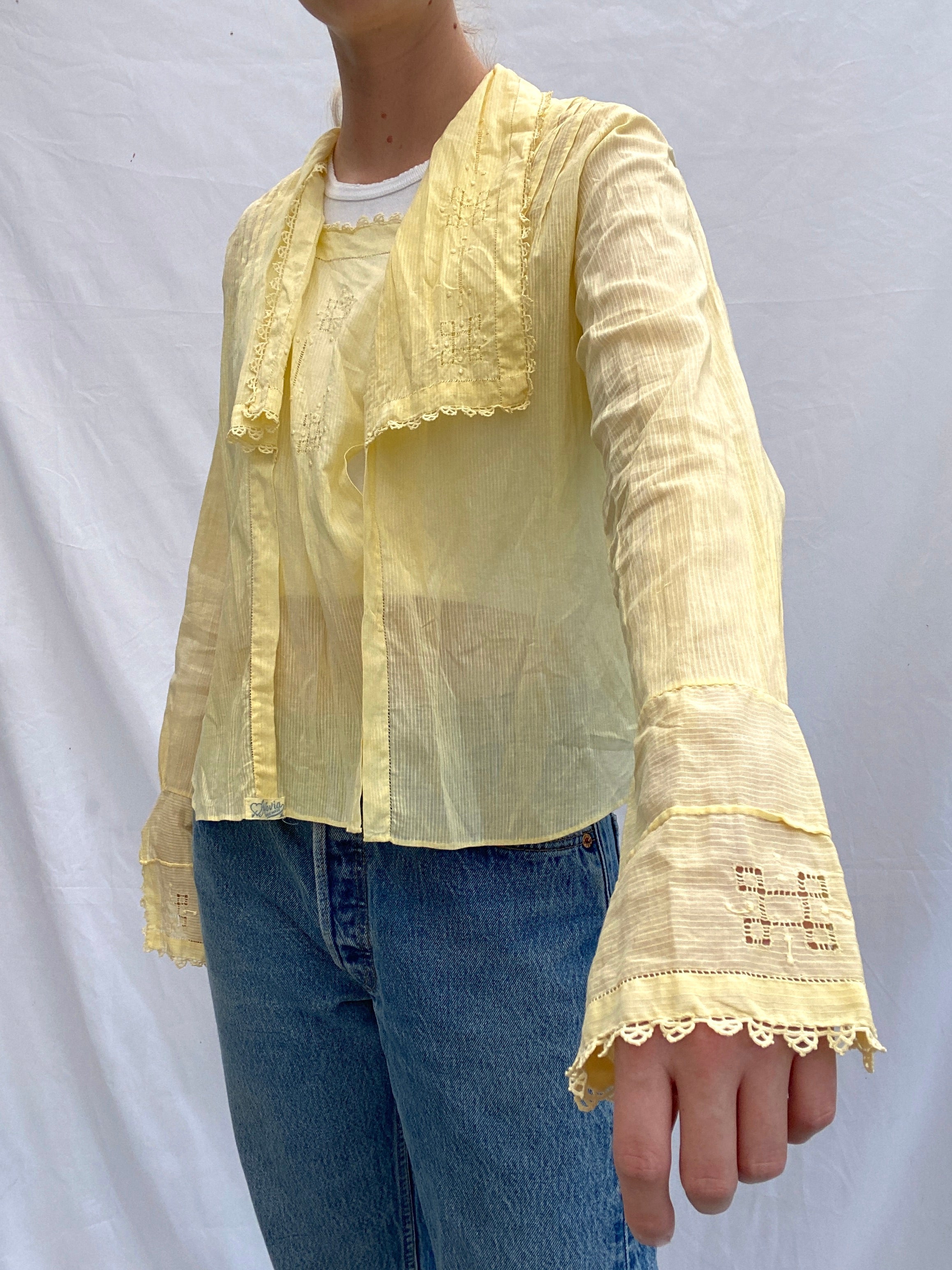 Hand Dyed Canary Yellow Victorian Top