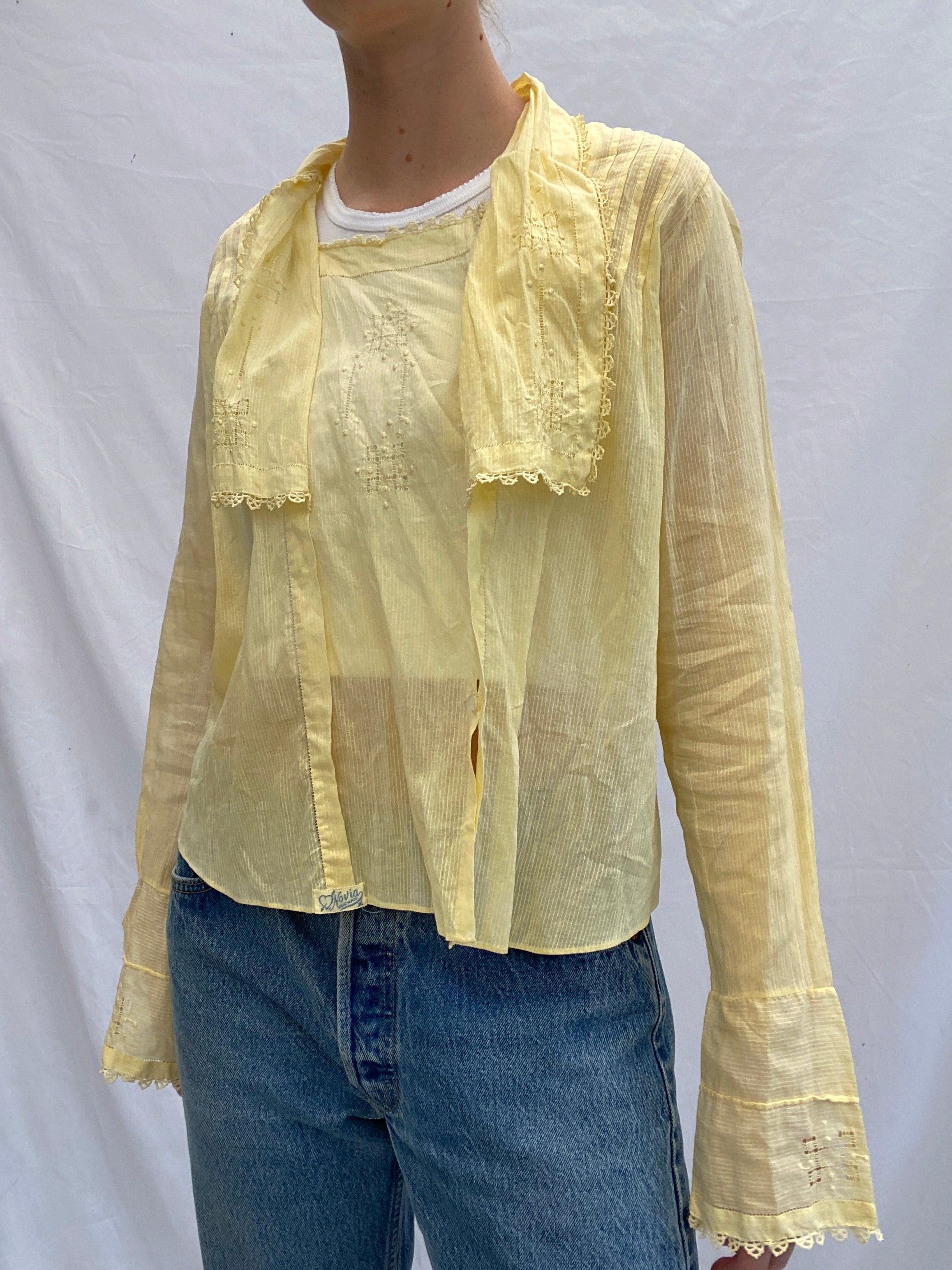 Hand Dyed Canary Yellow Victorian Top