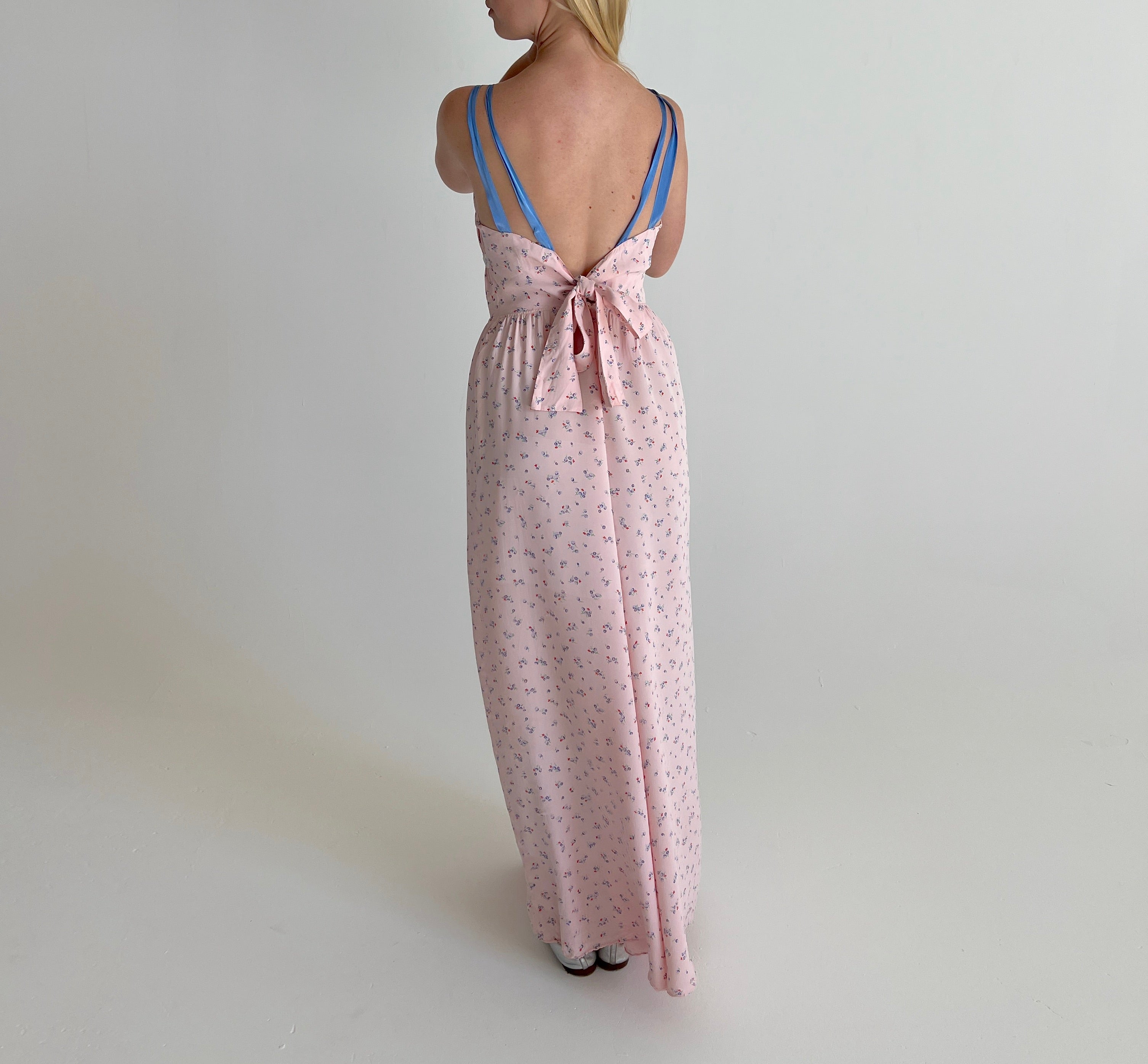 1940's Pink Dainty Floral Print Dress