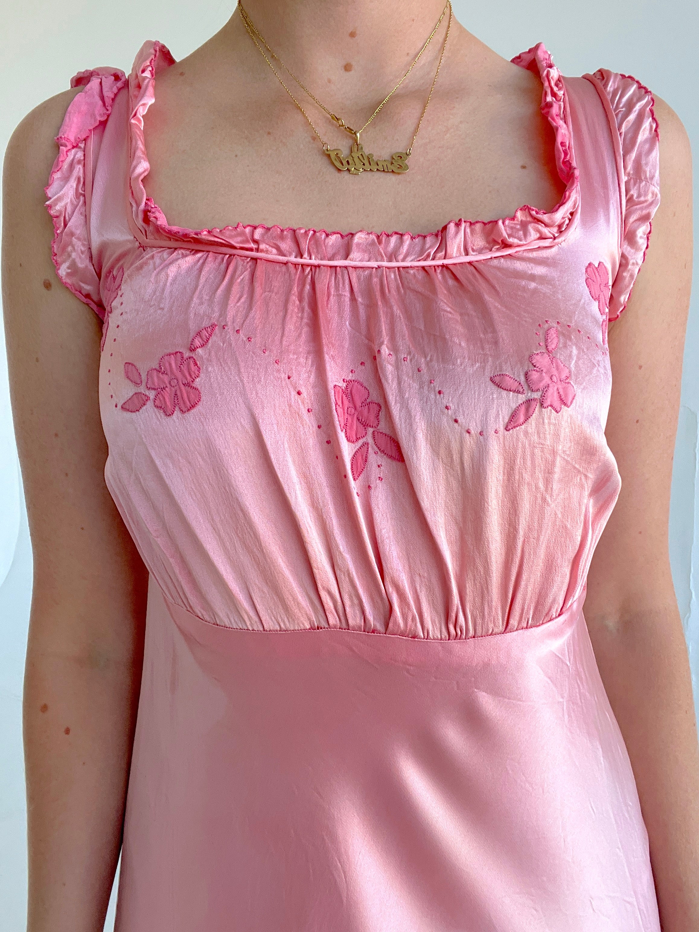 Hand Dyed Valentine Pink Silk Dress