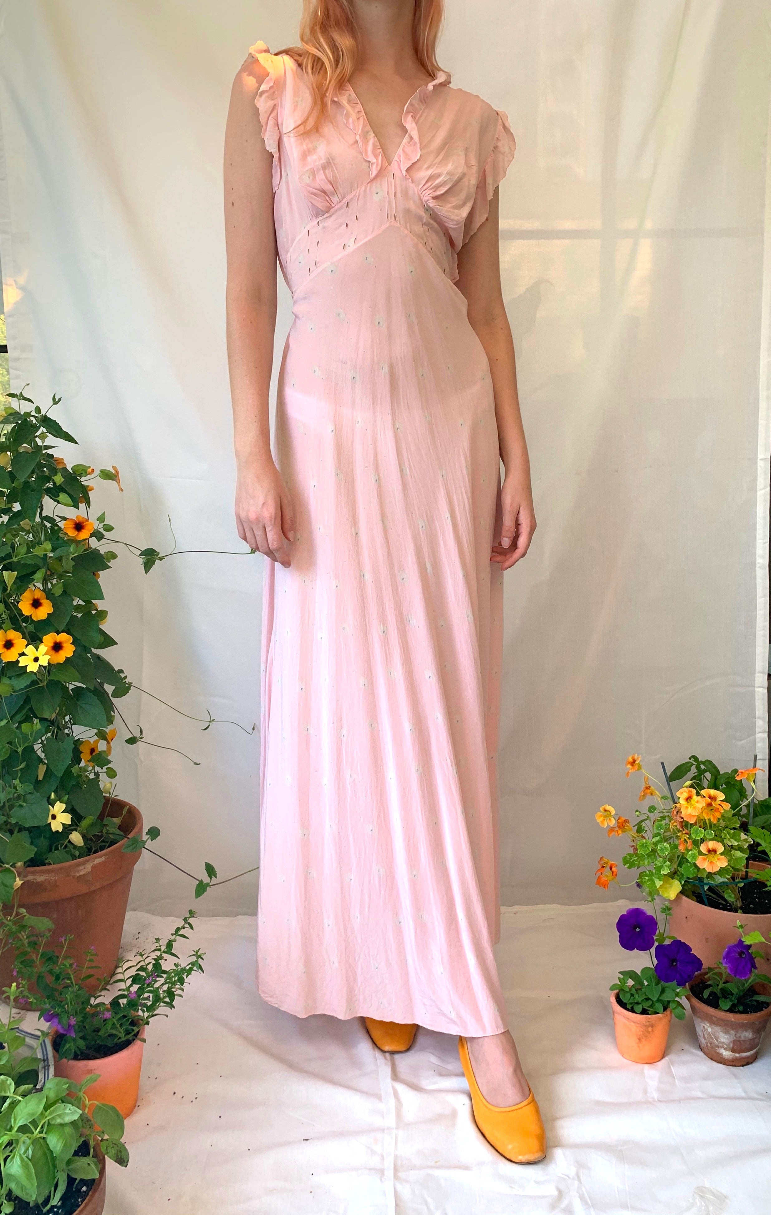 pink silk dress Melody Chain Strap Satin Midi Shop American Threads Women's Trendy Online Boutique / M 97% Polyester 3% Spandex Lining Reiss Satin Drape-Detail Slip Dress