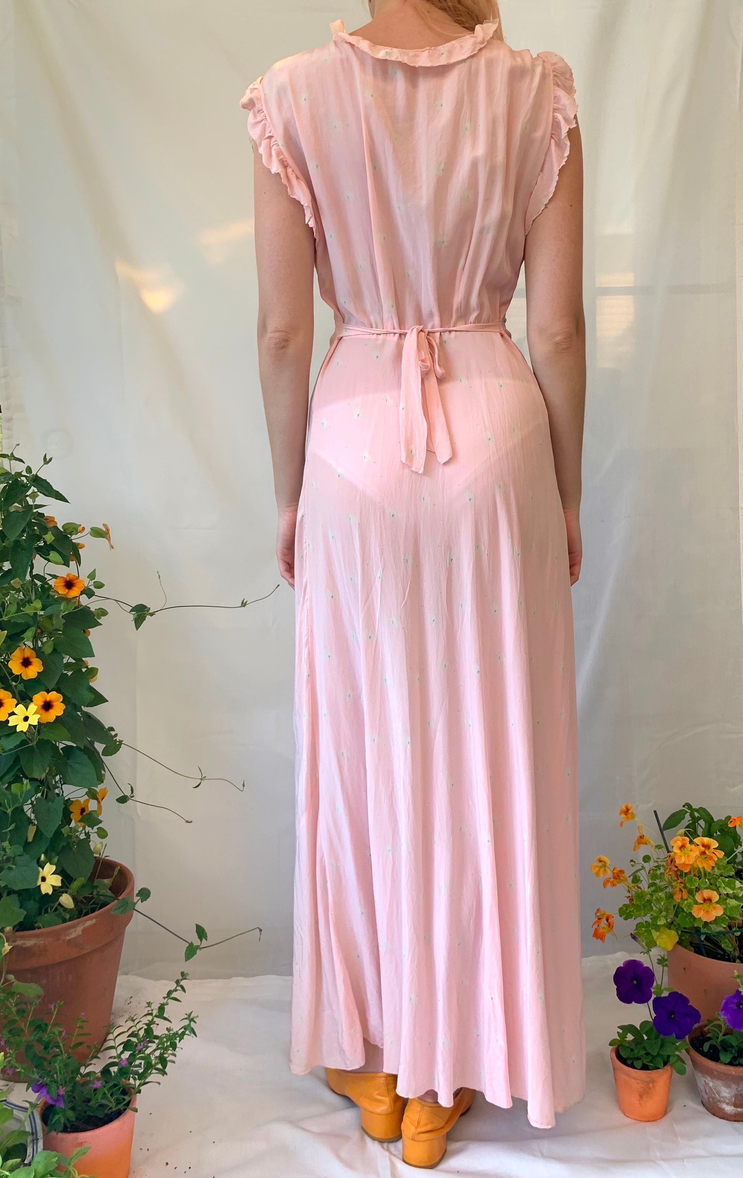 silk pink floral dress Renesmee Yellow Floral Print Satin Maxi Dress - US 14