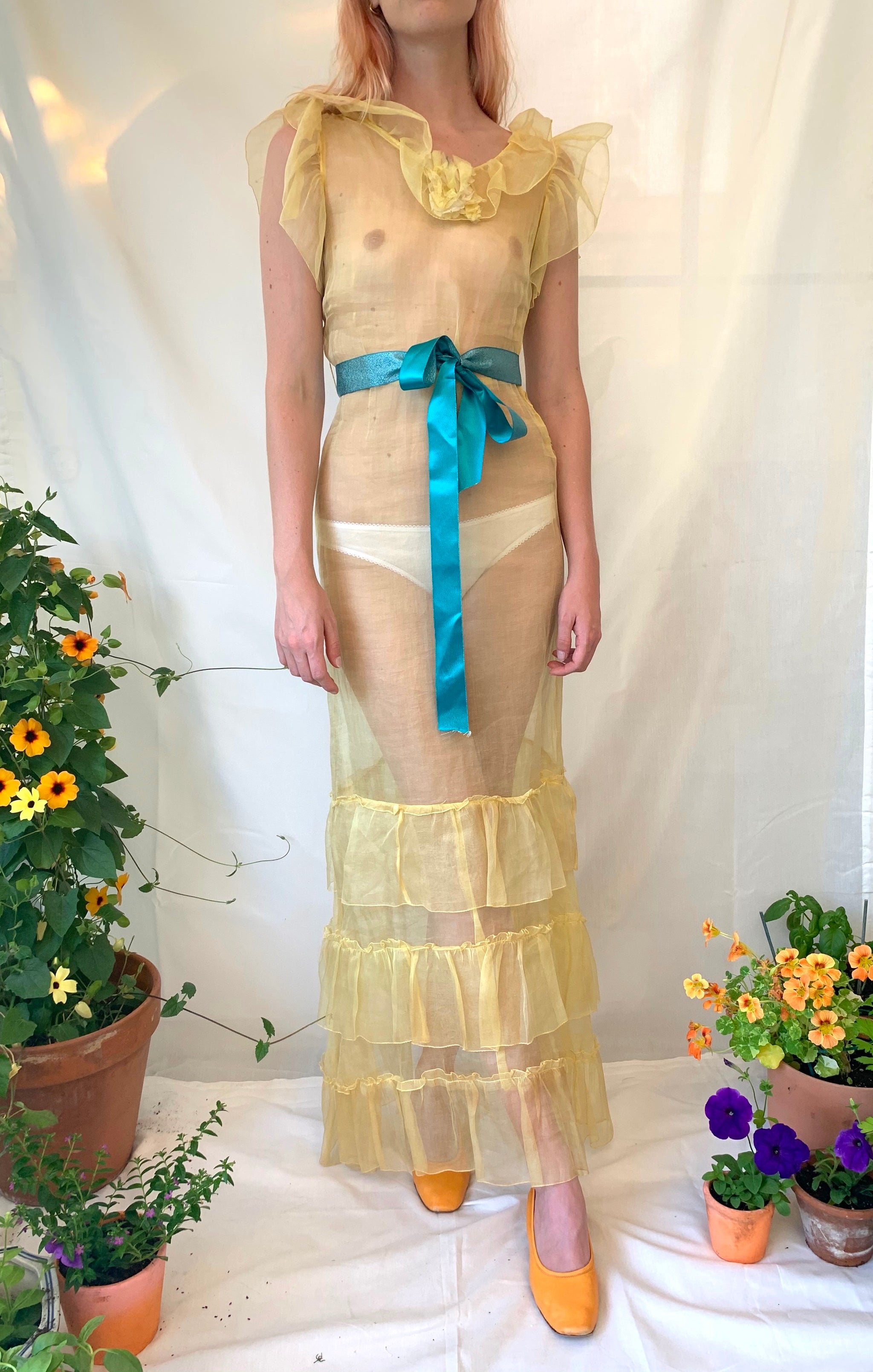1930's Yellow Organza Dress – Eveliina Vintage