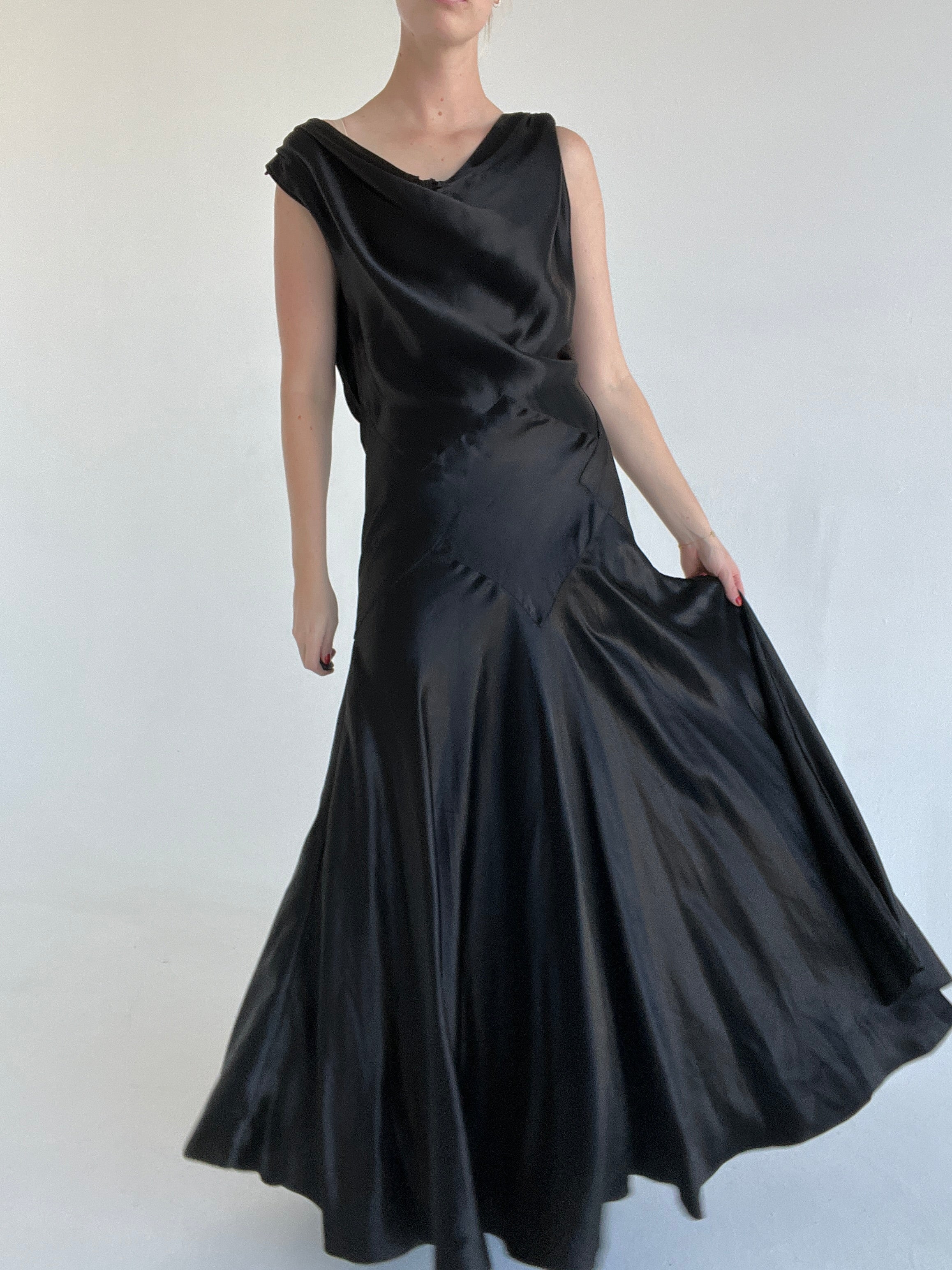 1930's Black Silk Gown