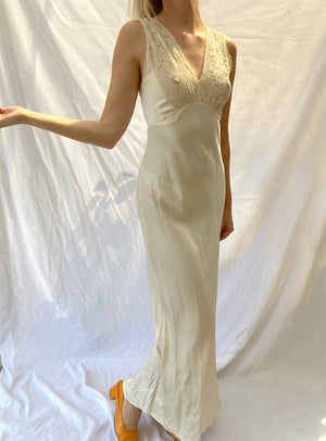 Cream Silk Slip