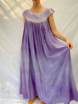 Hand Dyed Cool Purple Silk Dress