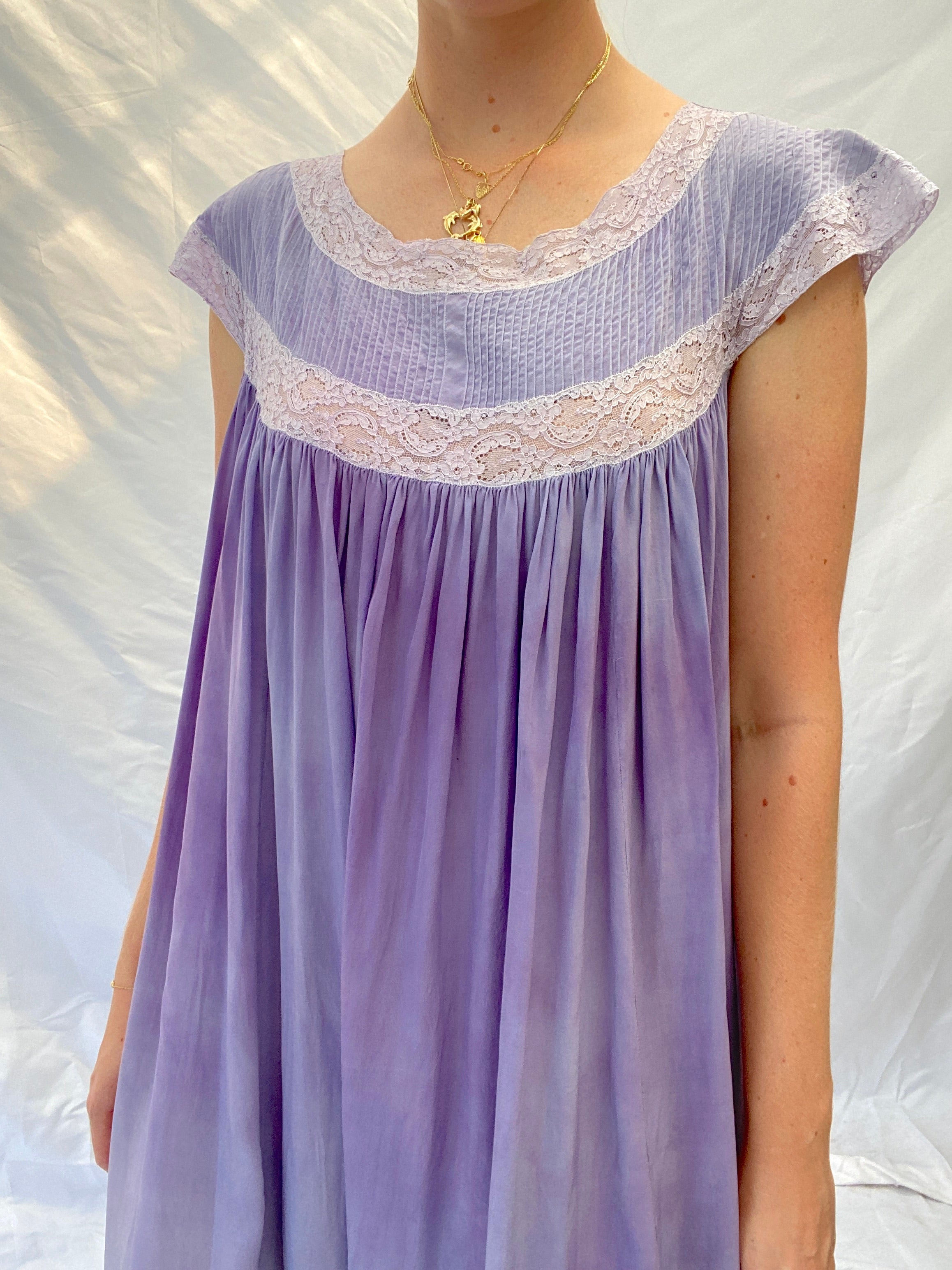 Hand Dyed Cool Purple Silk Dress