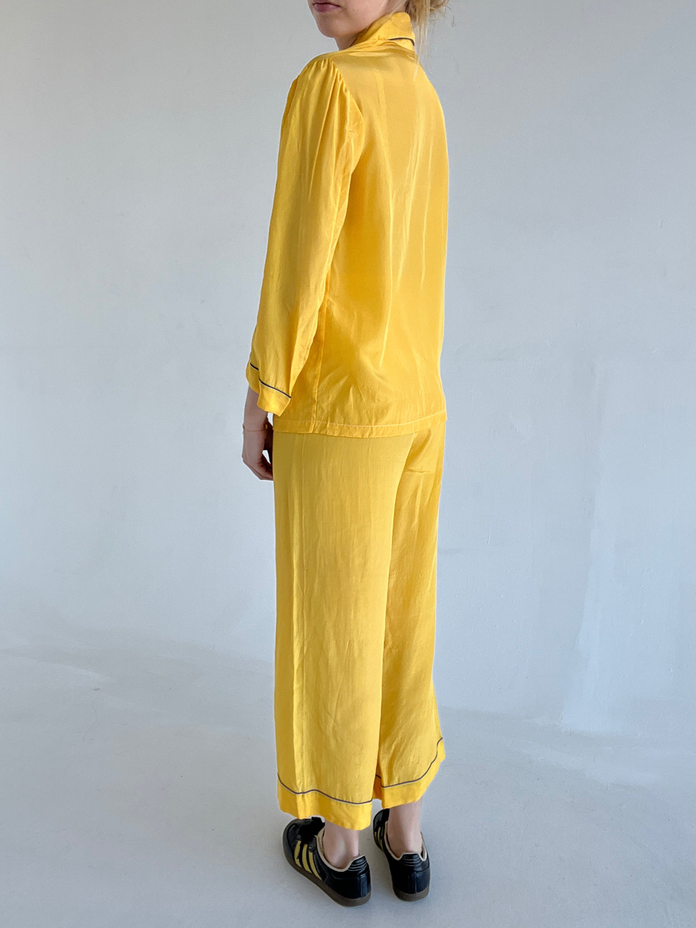 1940s Golden Dragon Jacquard Silk Pajamas — Wayward Collection