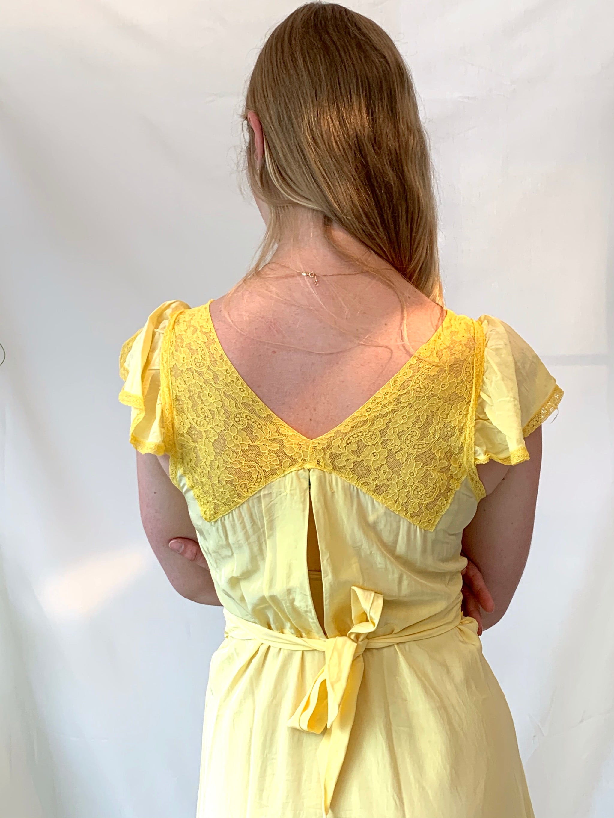 yellow vintage dress Hand Dyed Sunflower Yellow Slip Dress – Eveliina Vintage