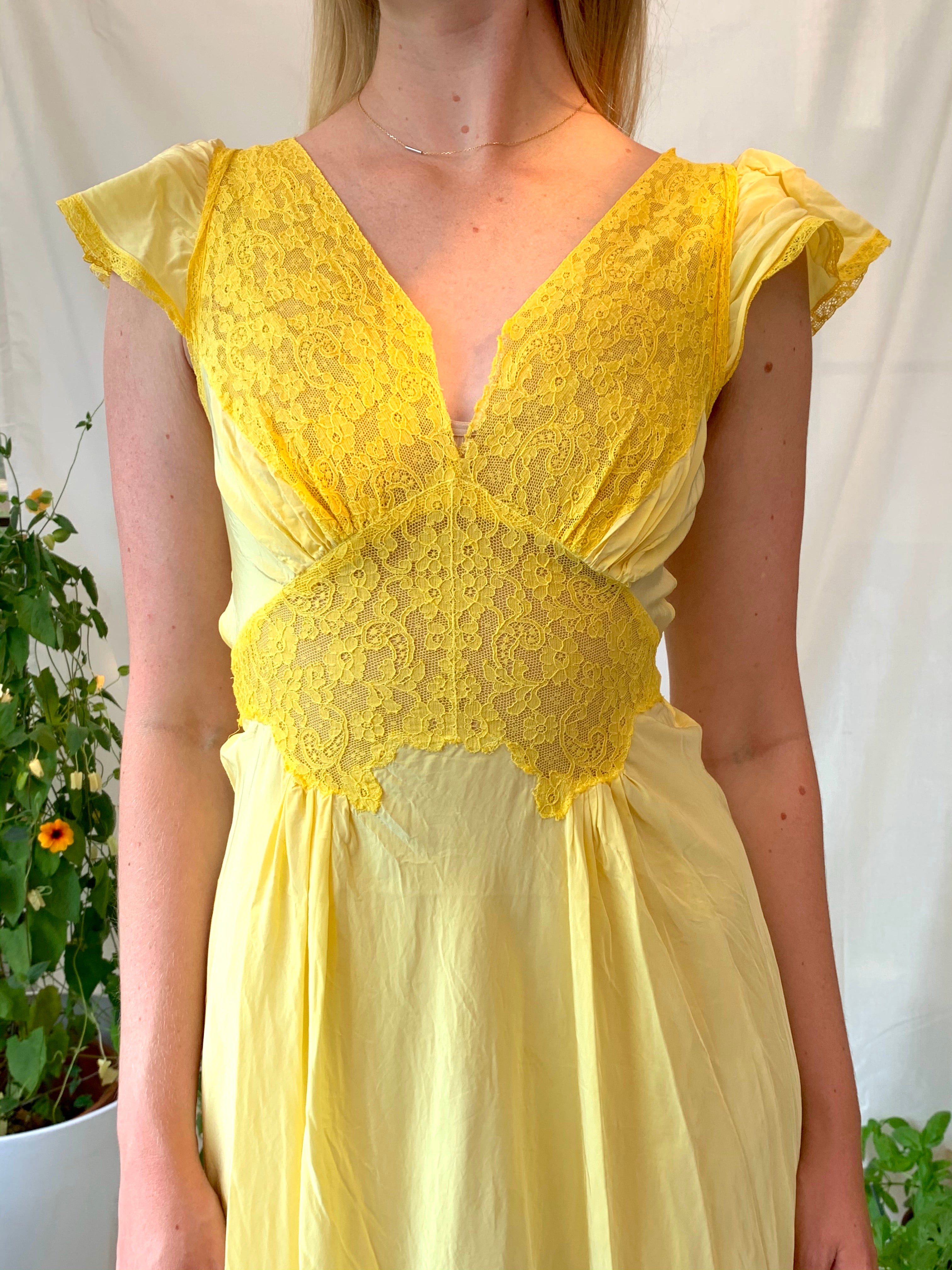 Hand Dyed Sunflower Yellow Slip Dress