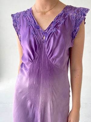 Hand Dyed Saie Lilac to Purple Ombre Silk Slip