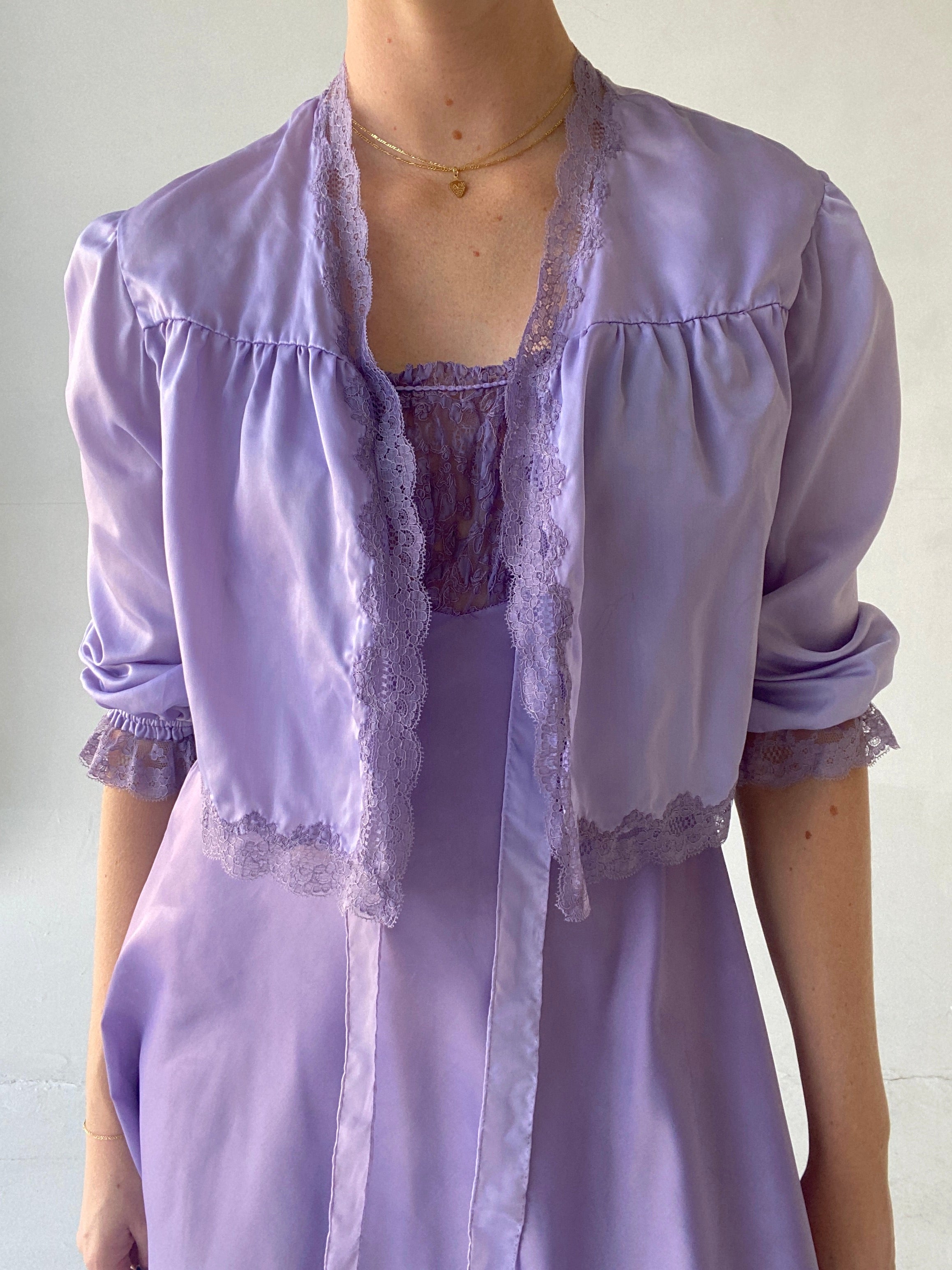 Hand Dyed Purple Slip with Matching Jacket