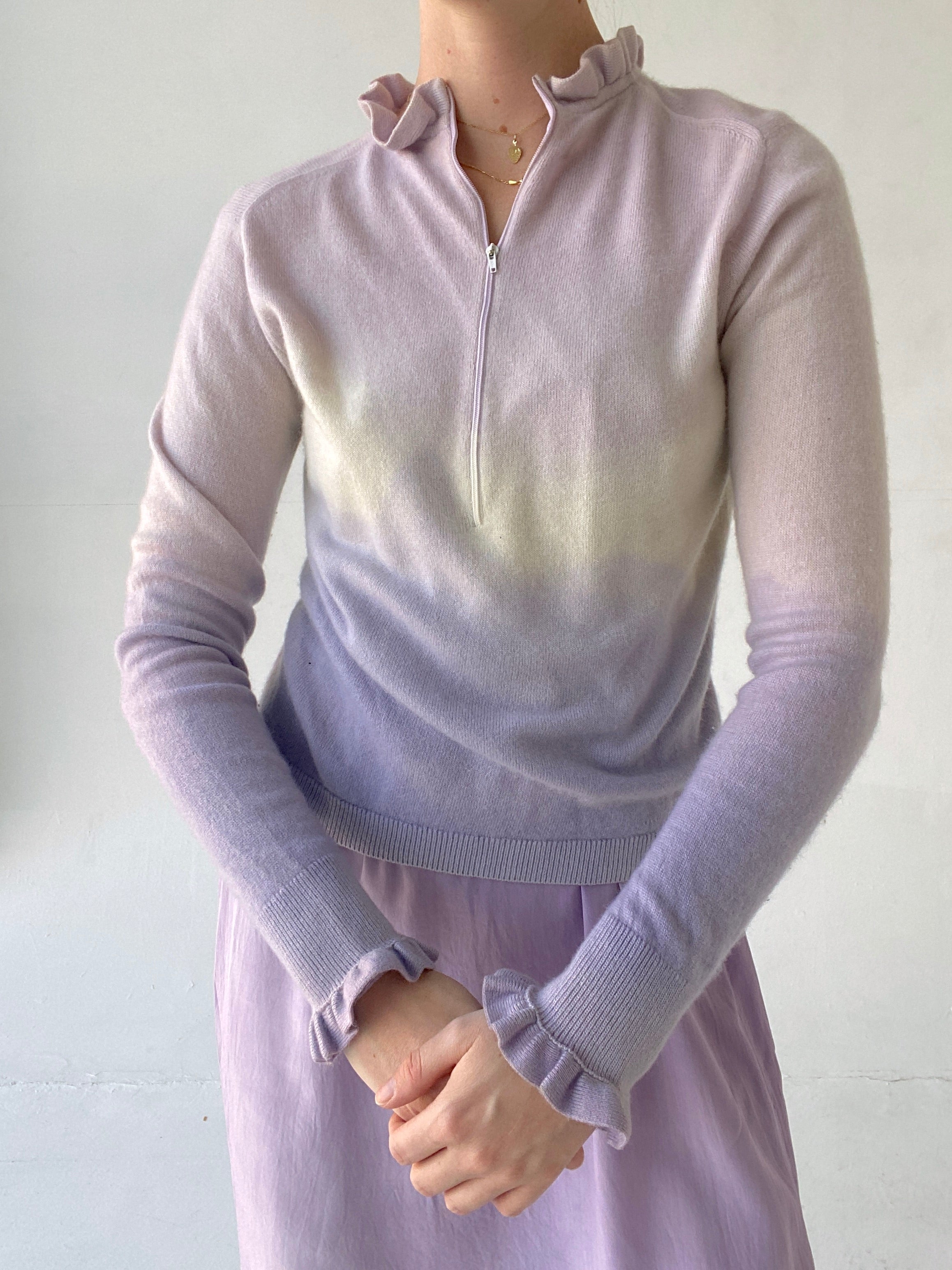 Hand Dyed Saie Lilac and Cream Sweater