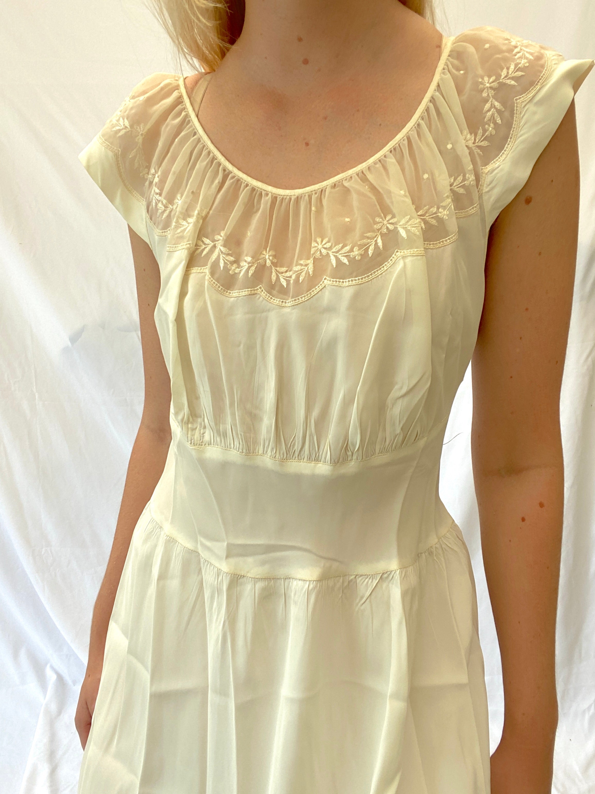 1940's Cream Slip Dress