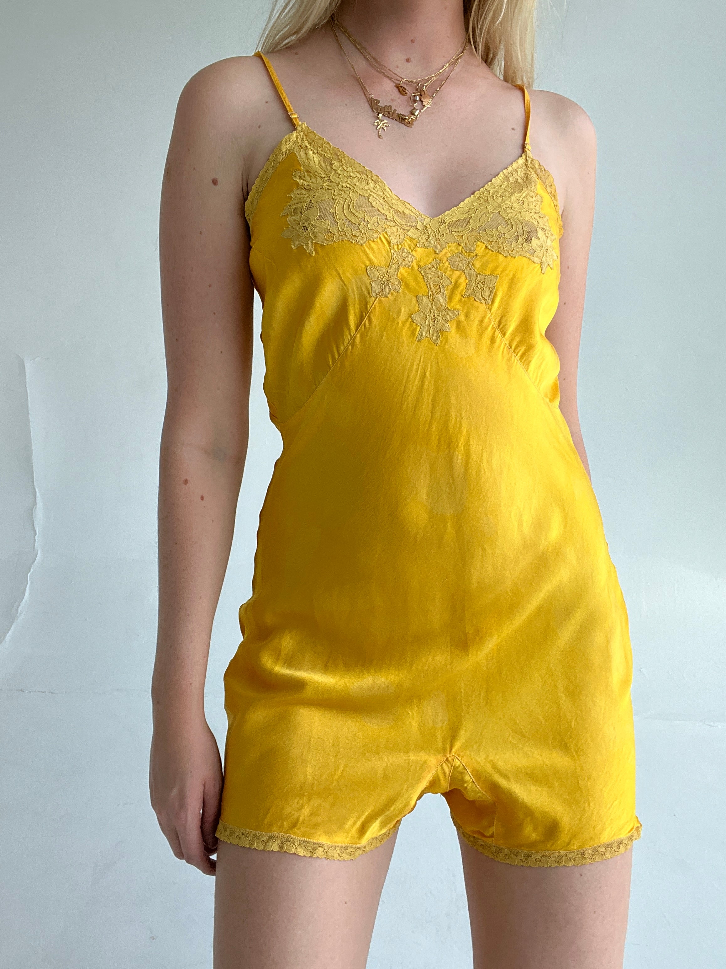 Hand Dyed Yellow Silk Step In
