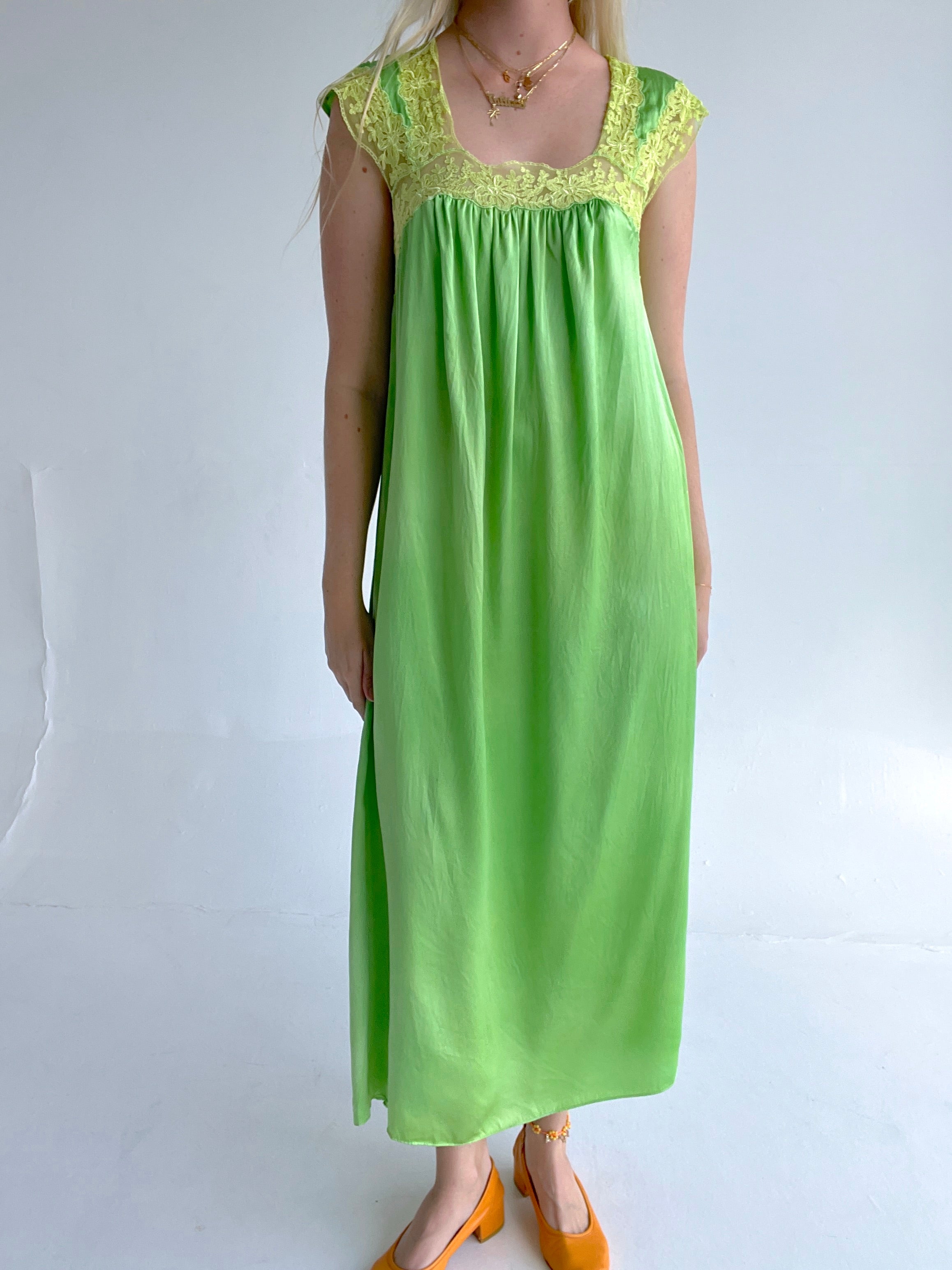leafy green dress Asymmetrical Pleated Leafy Green Mousseline Dress With Silver Embroidery by Tony Ward Elilhaam