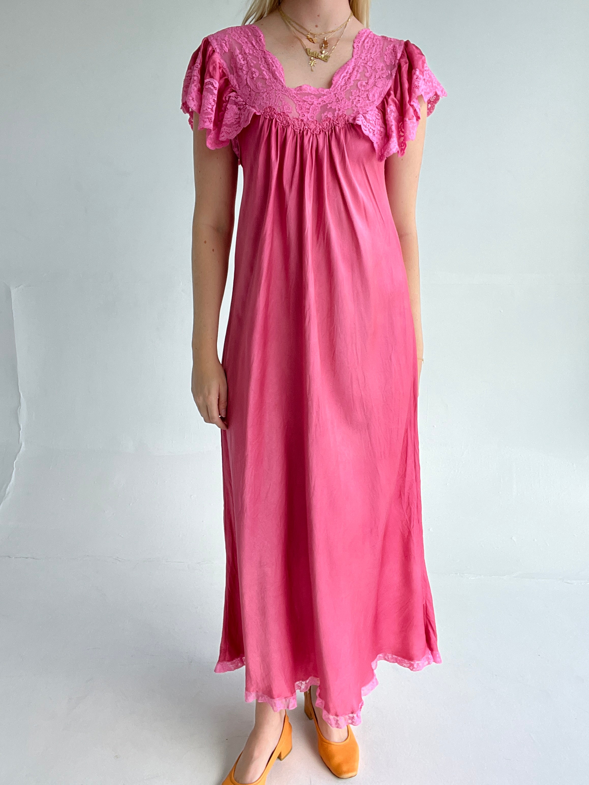 Hand Dyed Pink Silk Dress