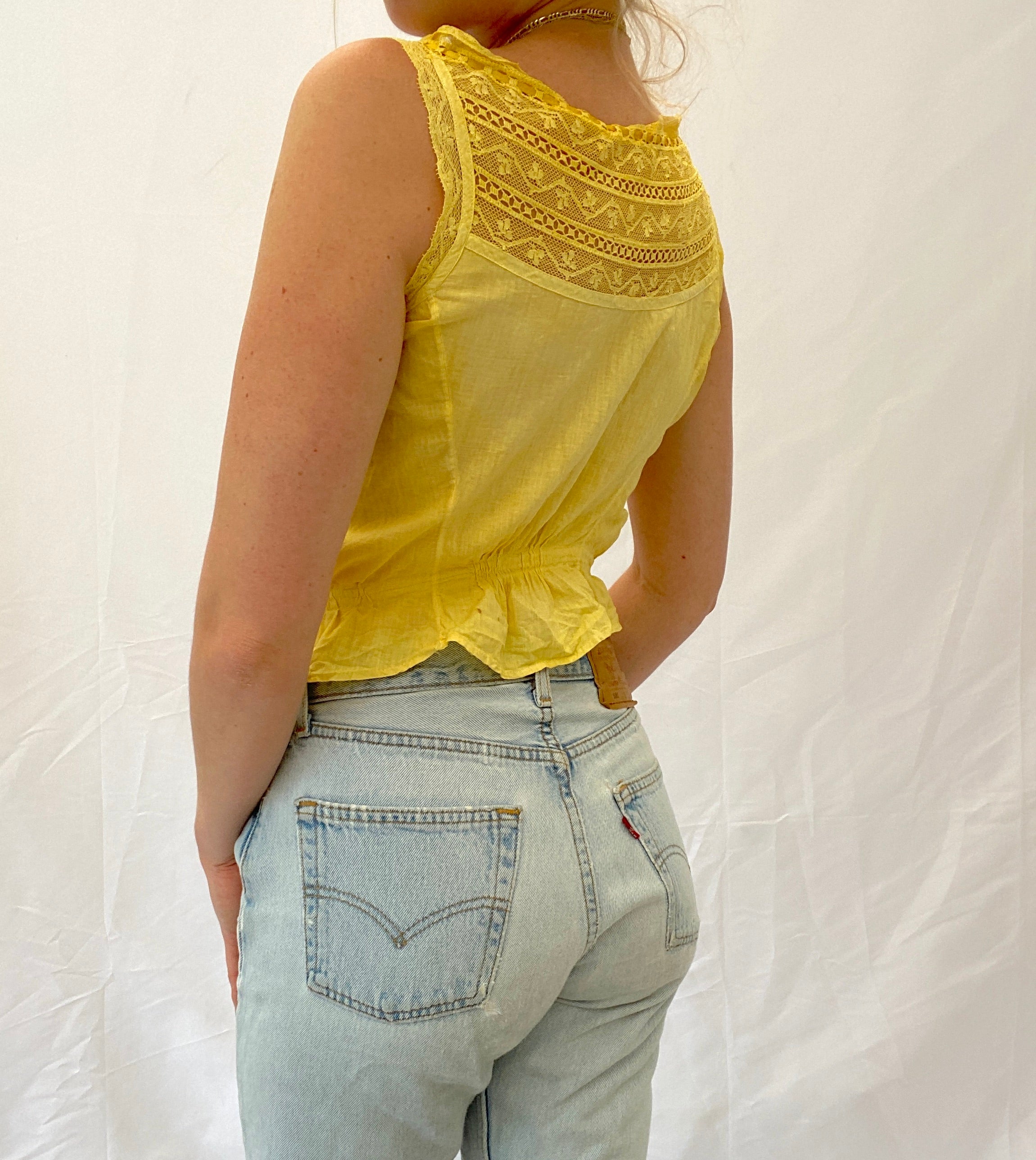 Hand Dyed Sunshine Yellow Victorian Top