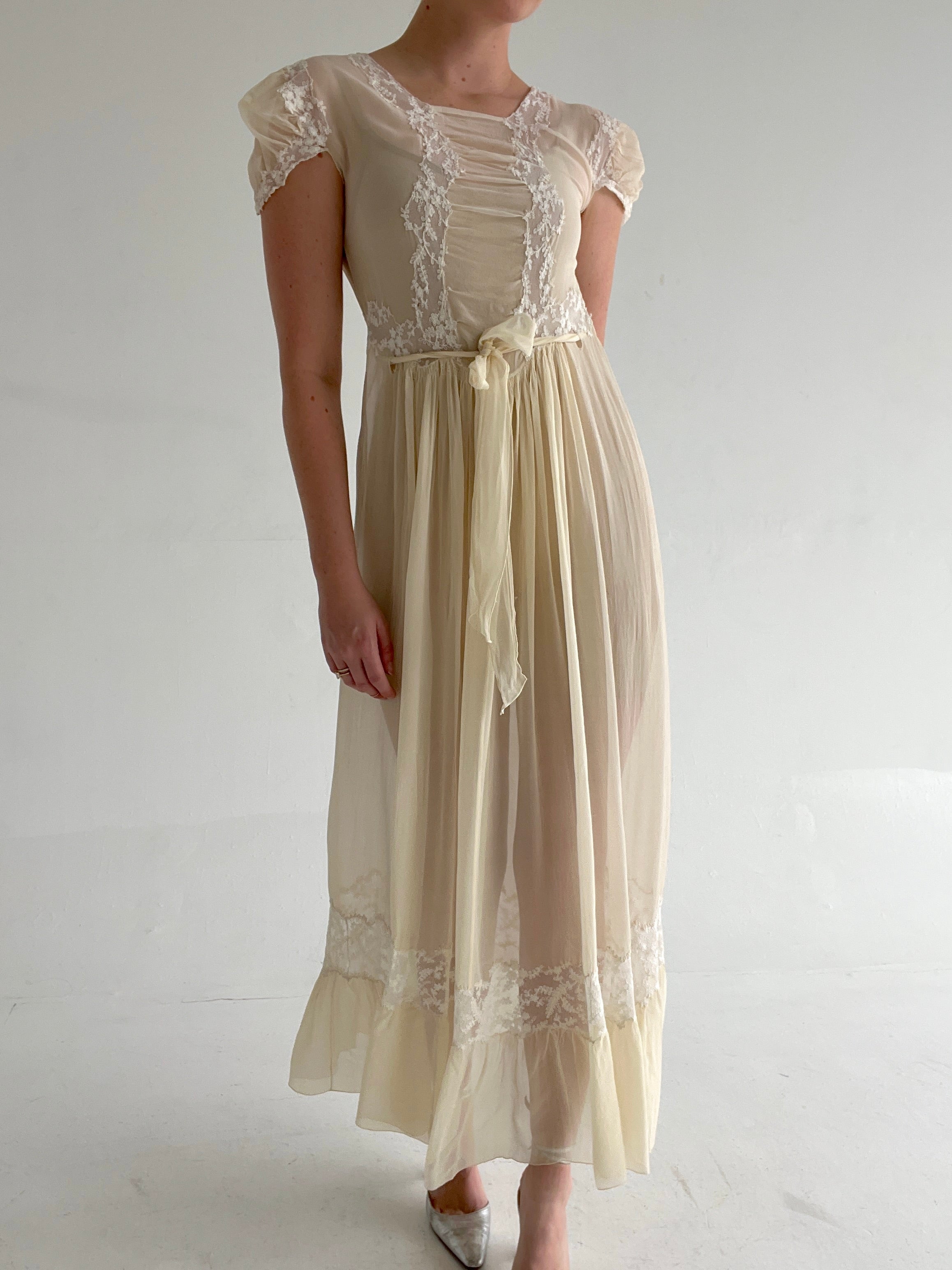 buttermilk silk dress Silk V-Neck Maxi Dress Buttermilk