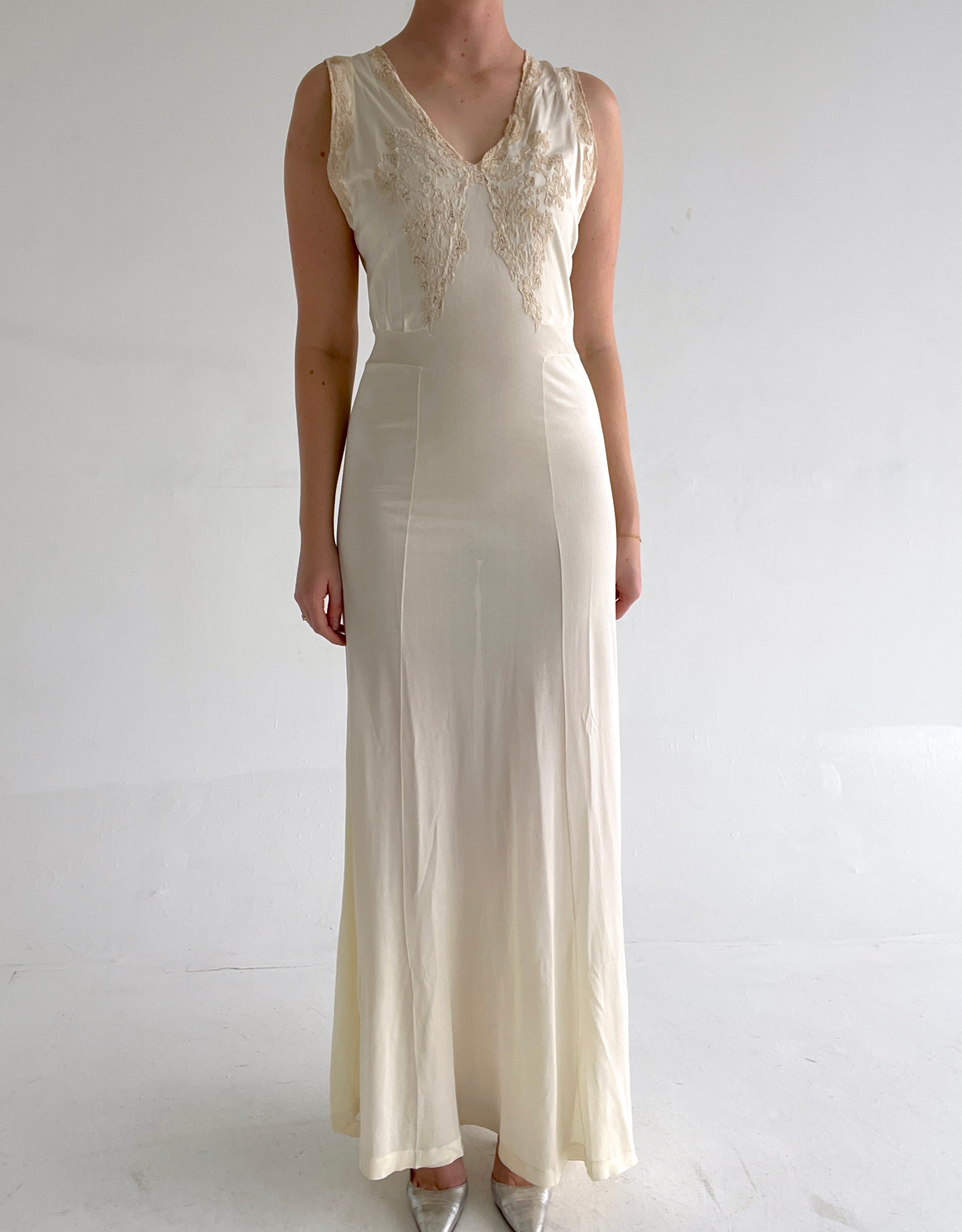 1950's Off White Slip Dress with Cream Lace – Eveliina Vintage