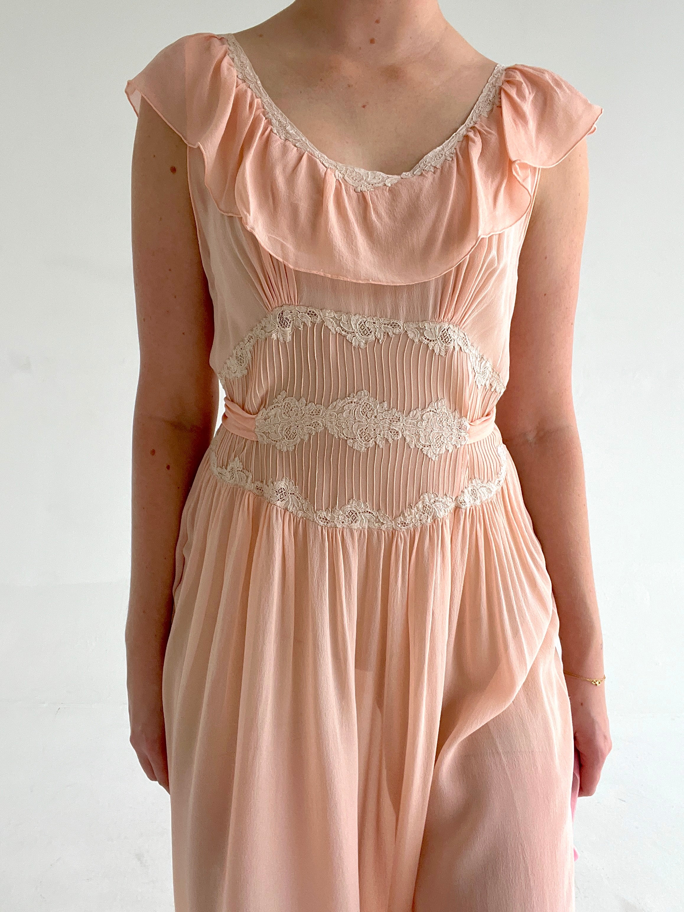 pink and cream lace dress Rustic Rose Lace Up Corset Midi Dress (Pink/Cream) S