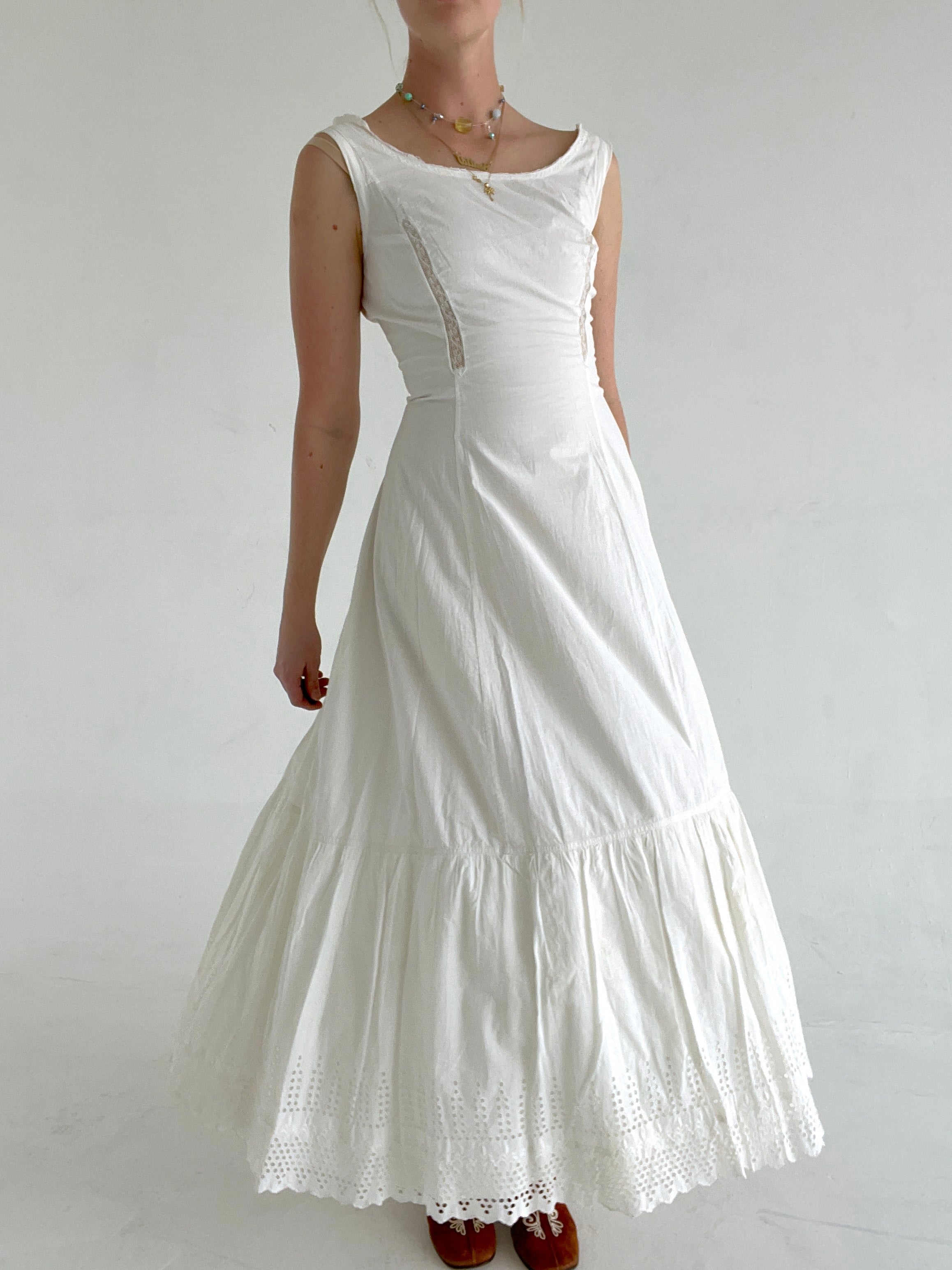 White Edwardian Cotton Dress Eveliina Vintage White Edwardian Cotton Dress Eveliina Vintage