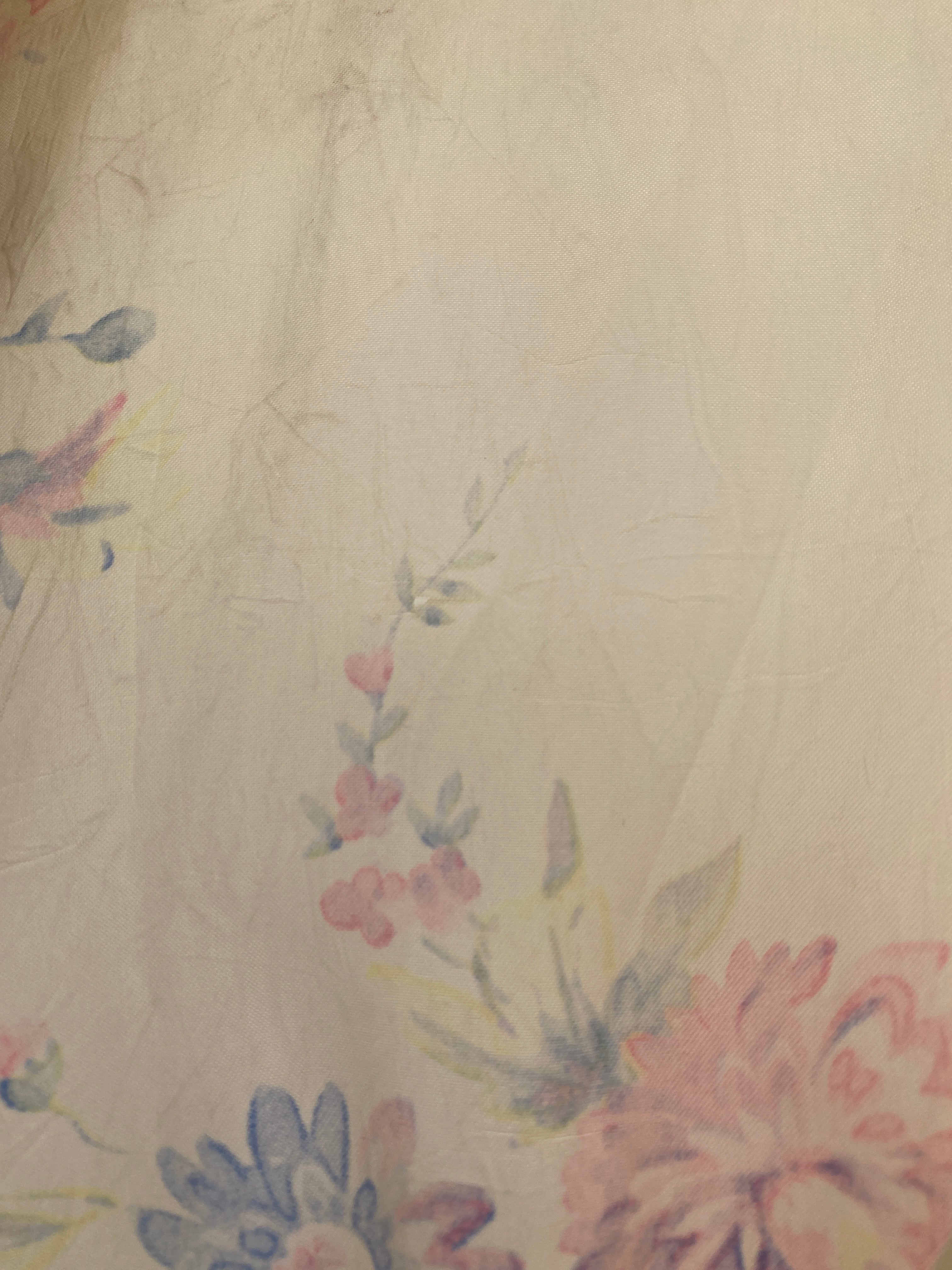 Cream Silk Floral Print Robe