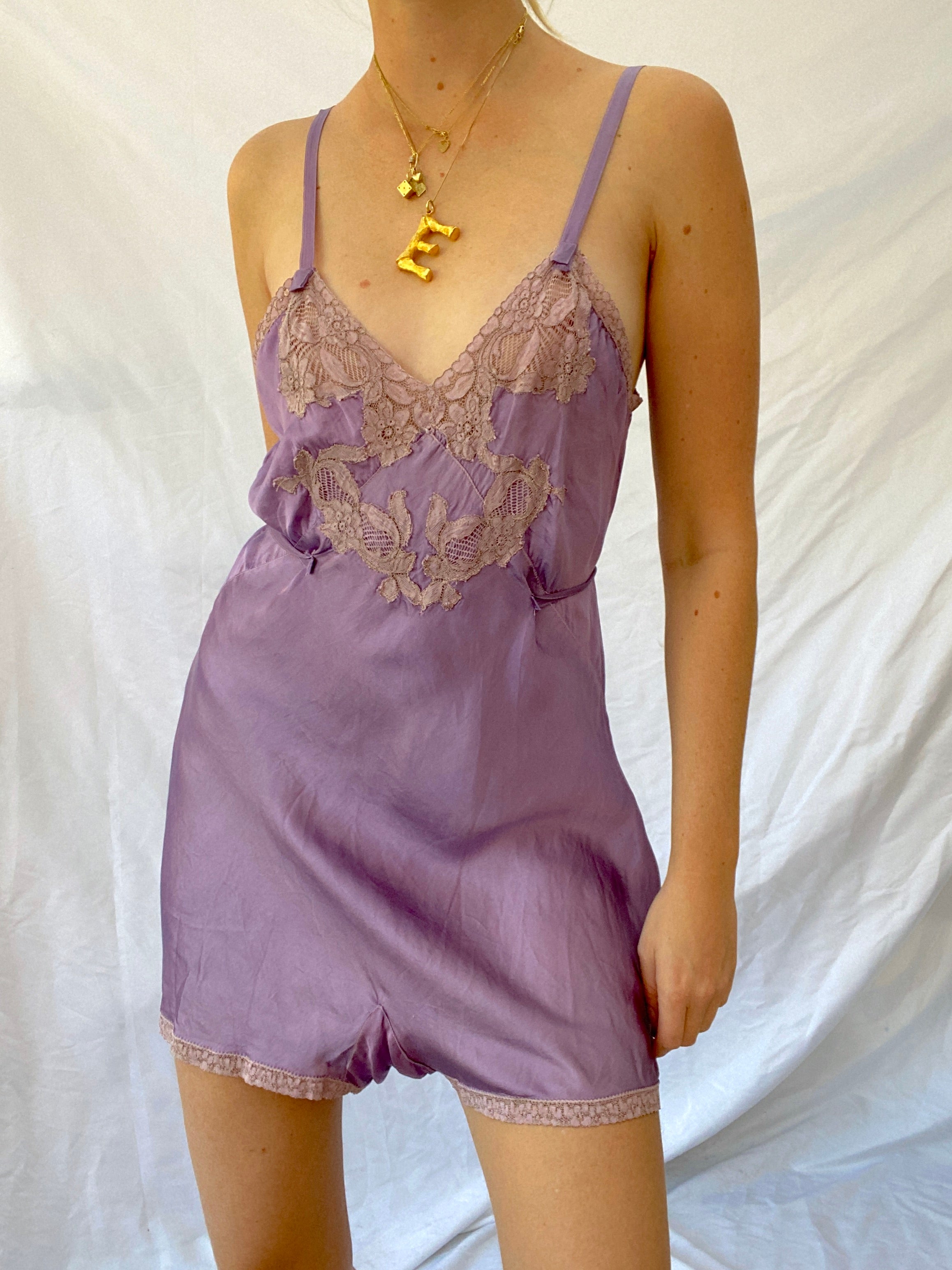 Hand Dyed Purple Silk Step-In