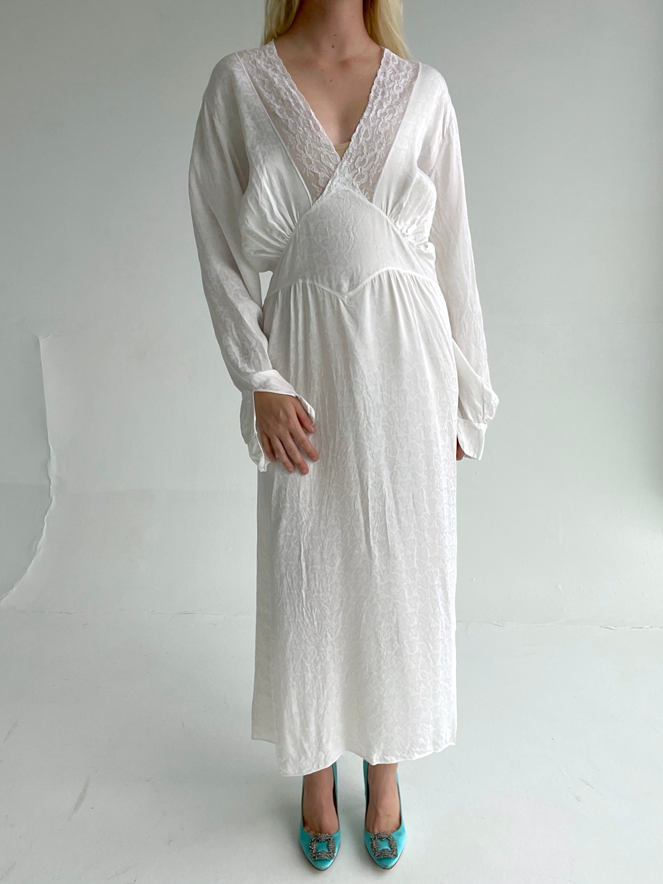 white printed silky long sleeve wrap dress White Long Sleeve Wrap Dress | Womens | Small (Available in M, L) | 100% Polyester | Lulus