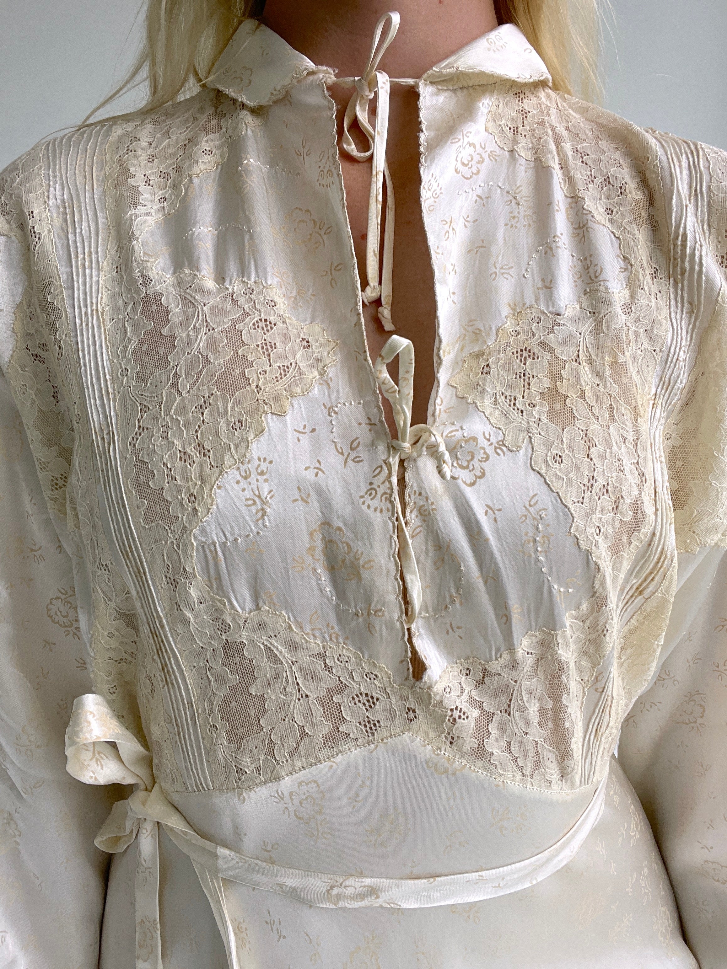 1930's Monogram Embroidered Silk Slip Dress – dressedinhistory
