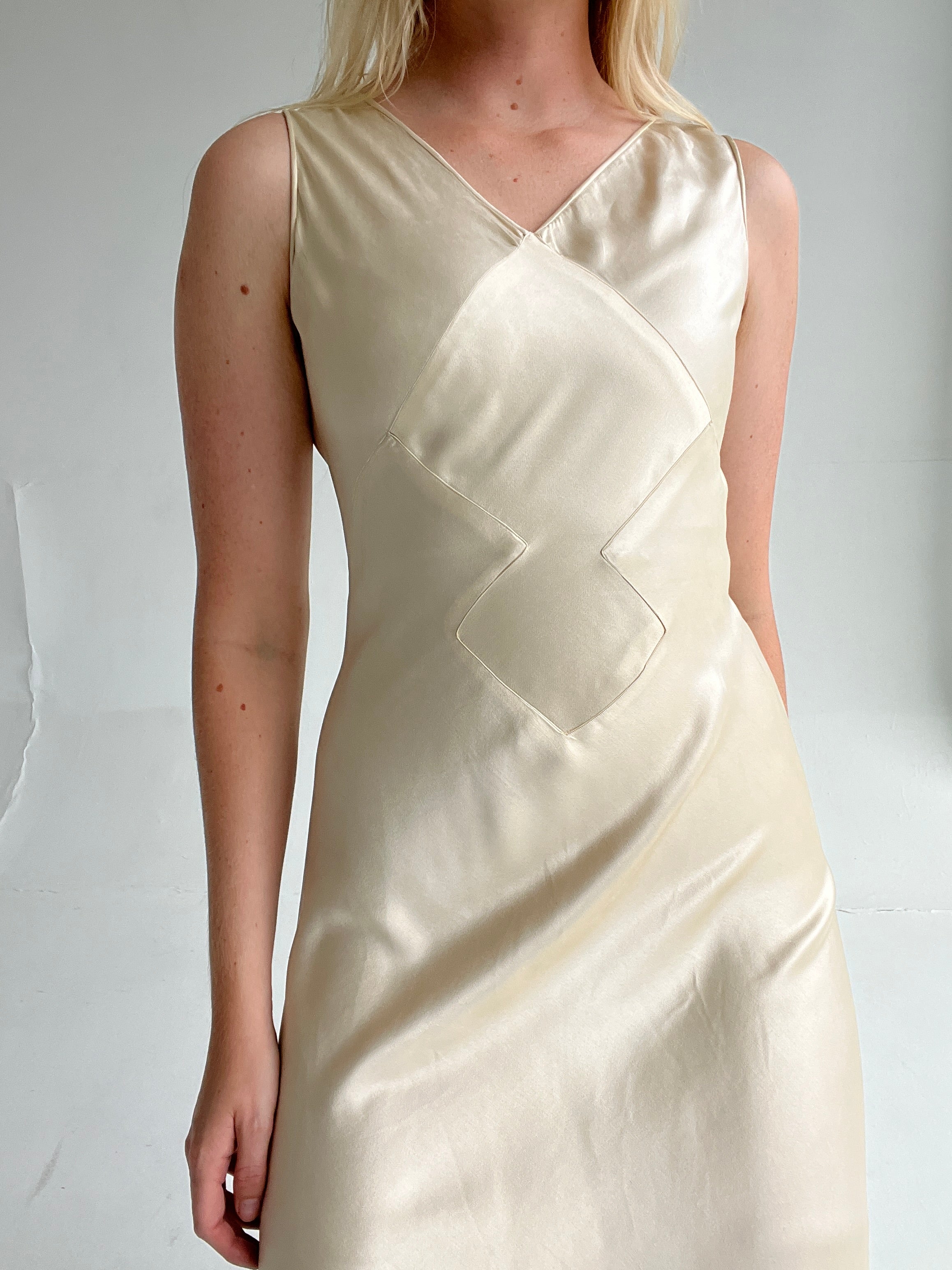 1930's Cream Silk Dress Eveliina Vintage 1930's Cream Silk Dress Eveliina Vintage